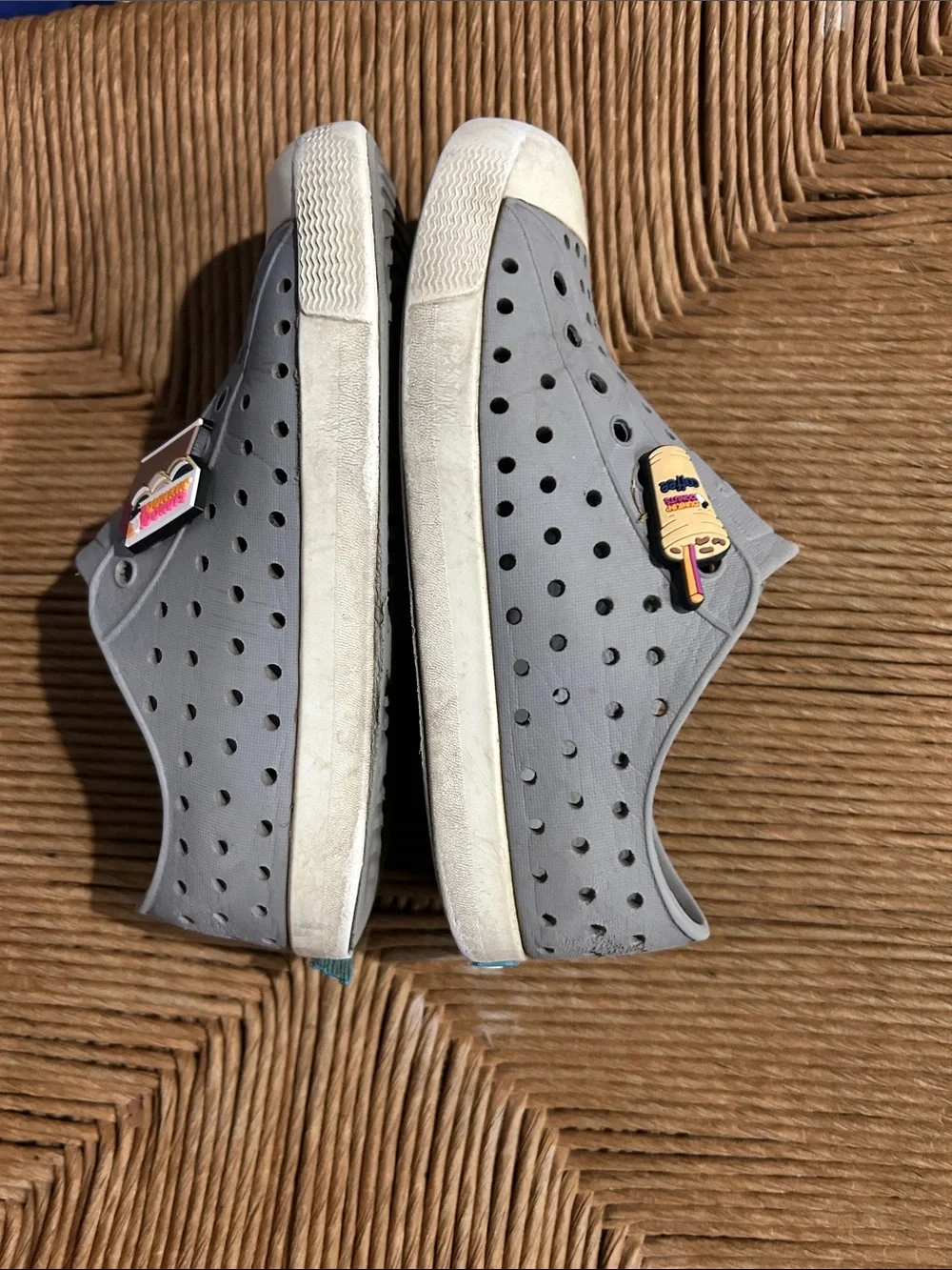 Native Kids Slip-On Water Shoes in Light Gray with White Toecaps